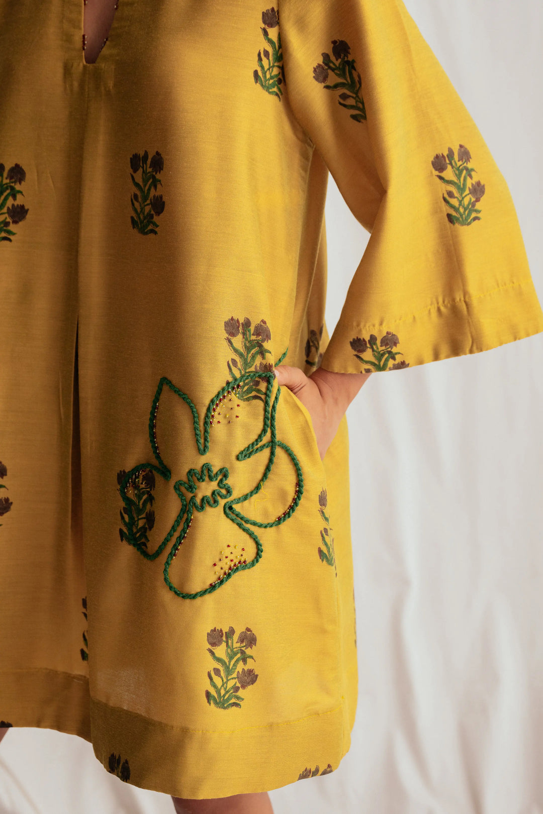 Nimbu Silk Shift Dress