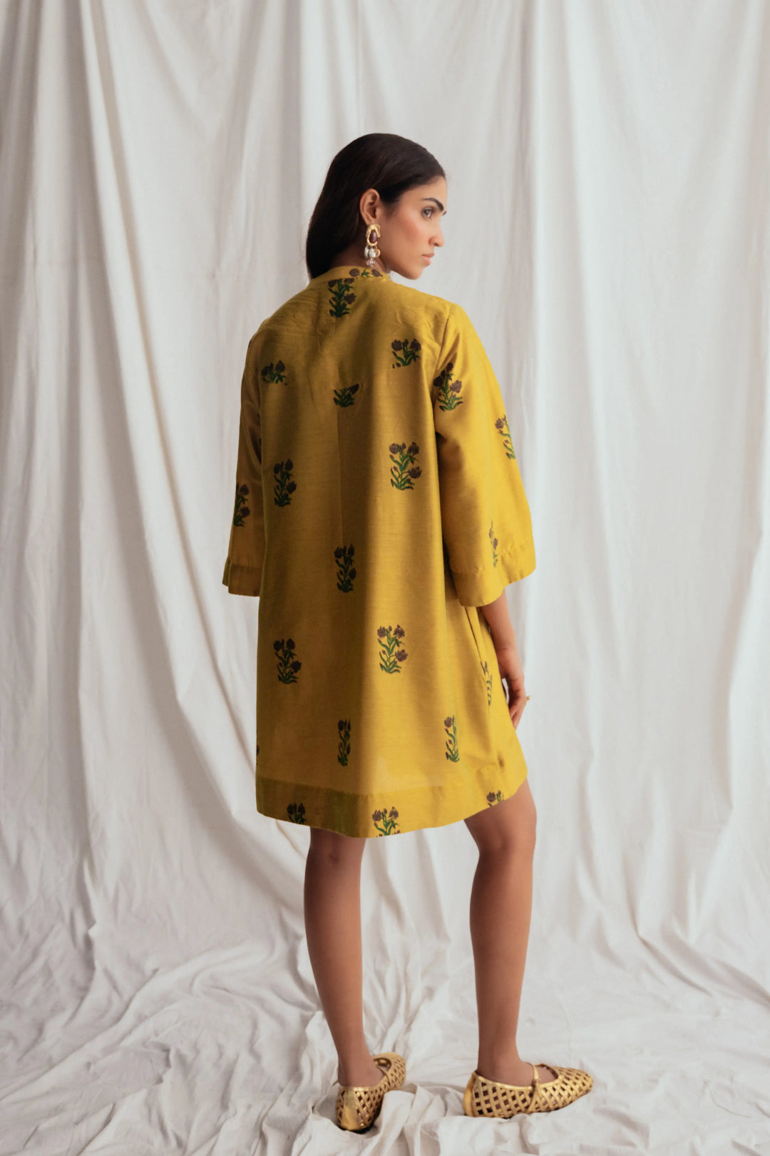 Nimbu Silk Shift Dress