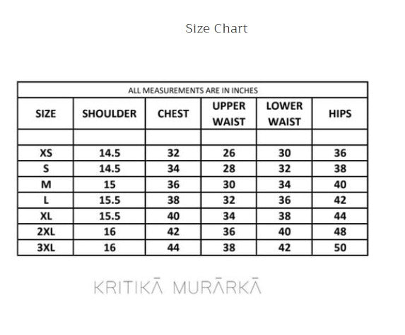 Size Chart (inches)
