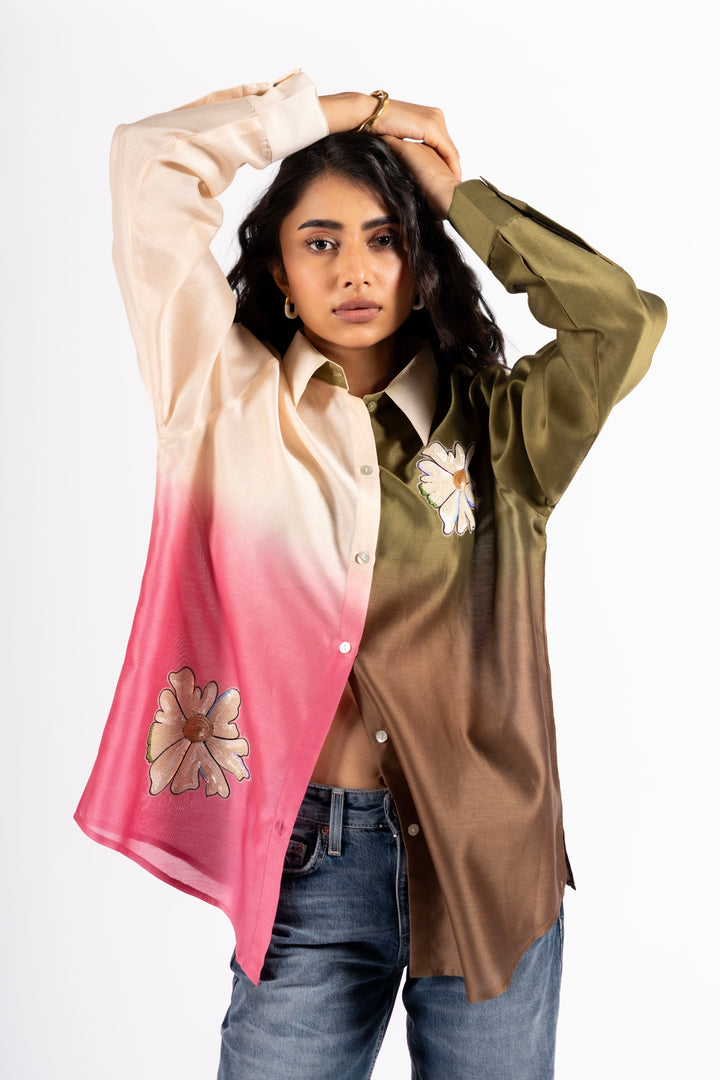 Walker Shirt Multi Khakhi Pink