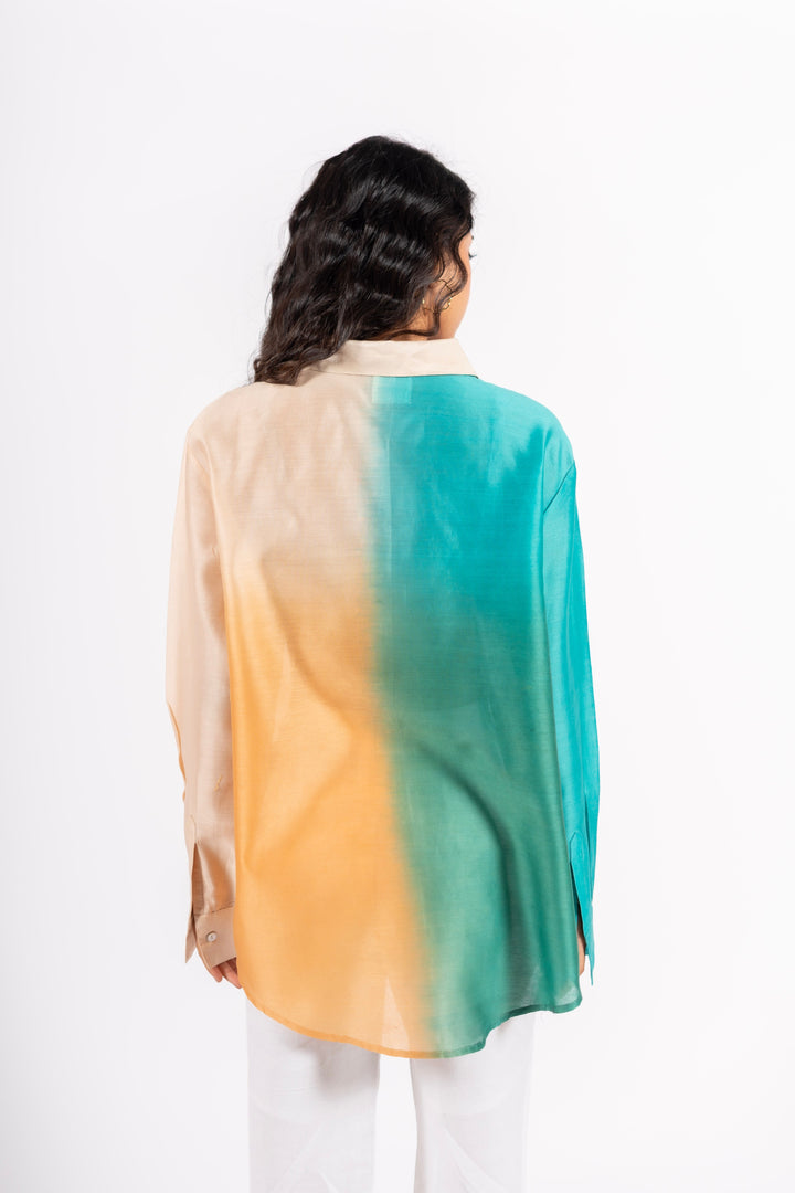 Walker Shirt Multi Teal Ecru