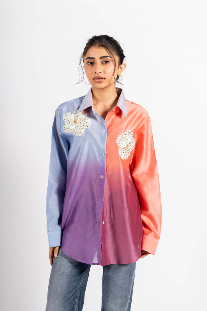 Walker Shirt Multi Violet Blue