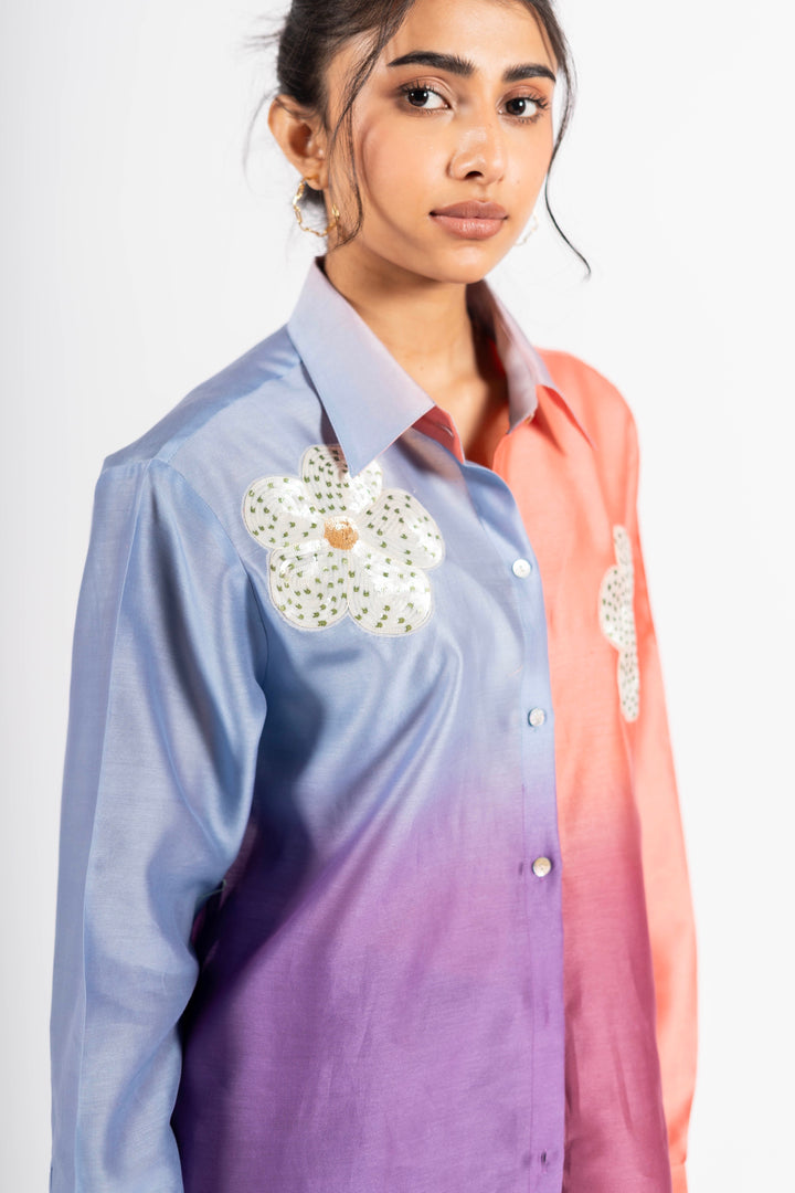 Walker Shirt Multi Violet Blue