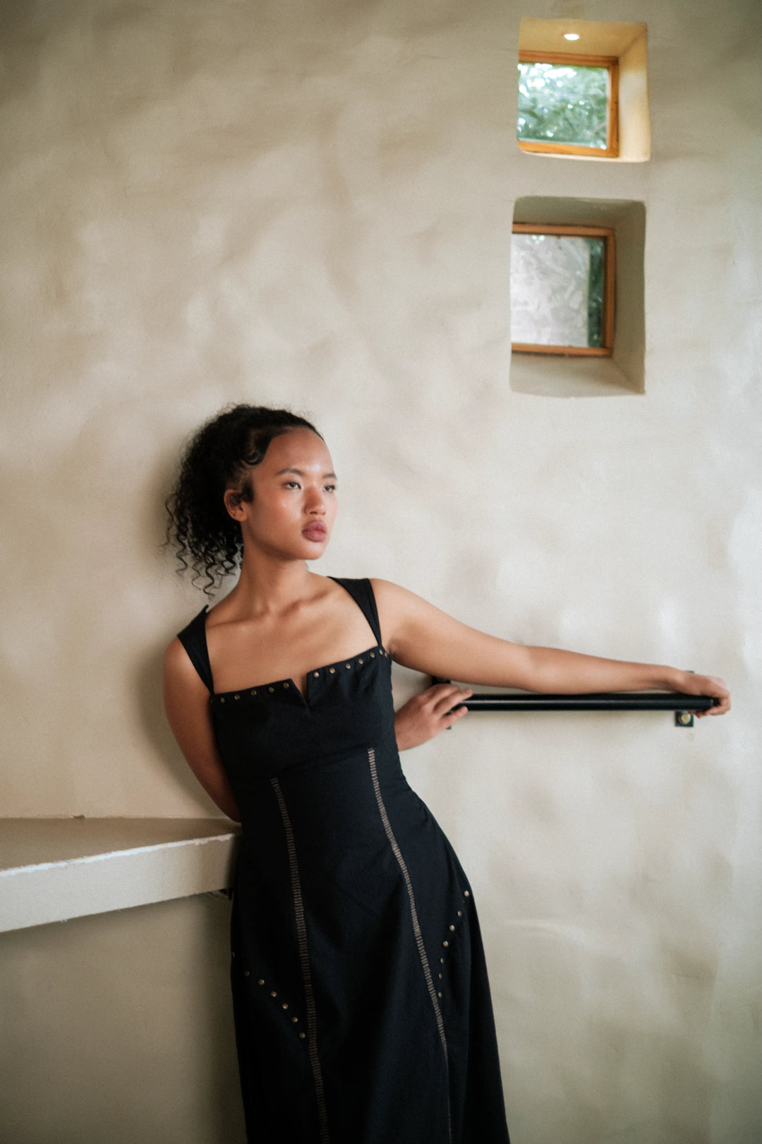 Kaza slip dress long - Black
