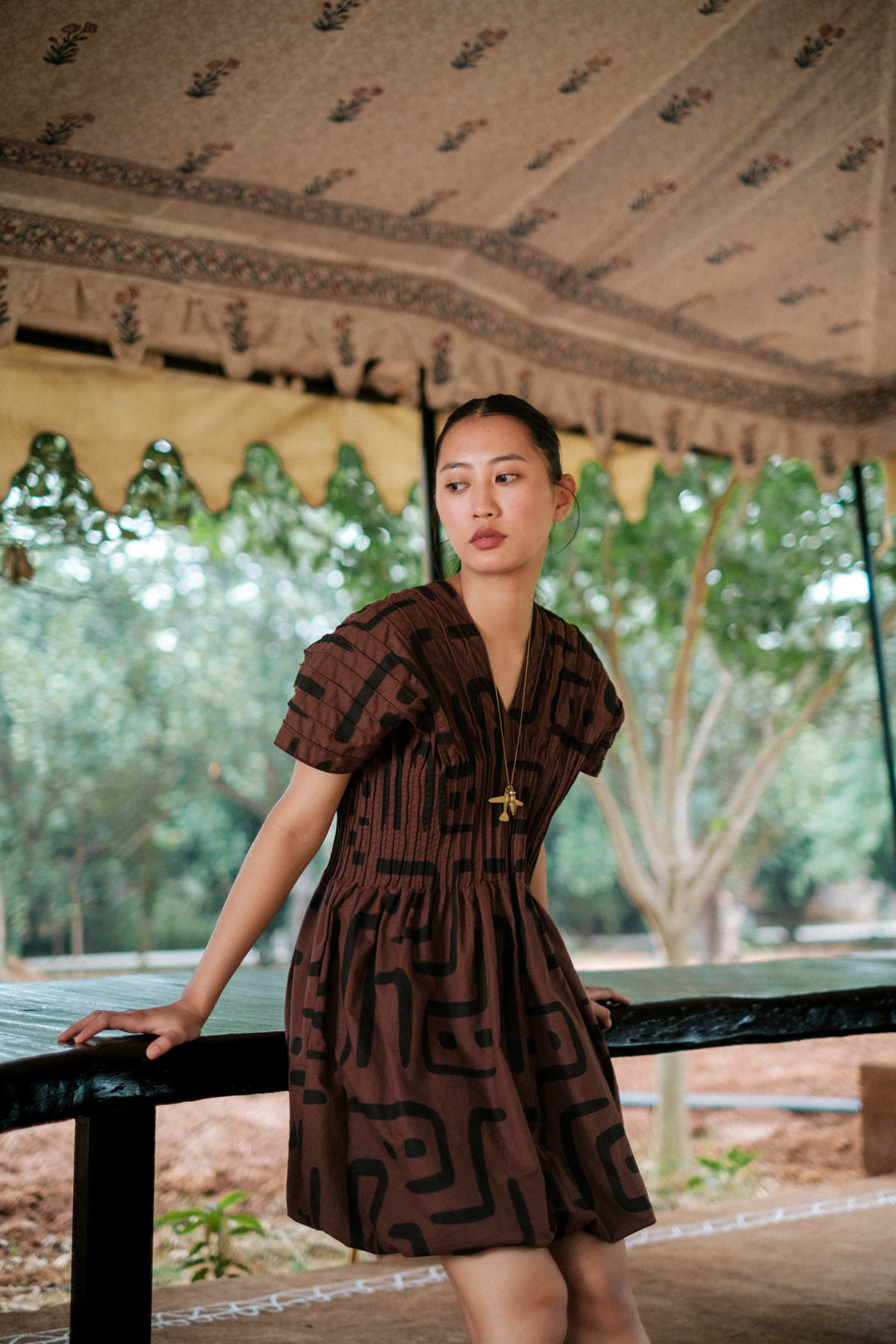Meknes kimono dress - Brown