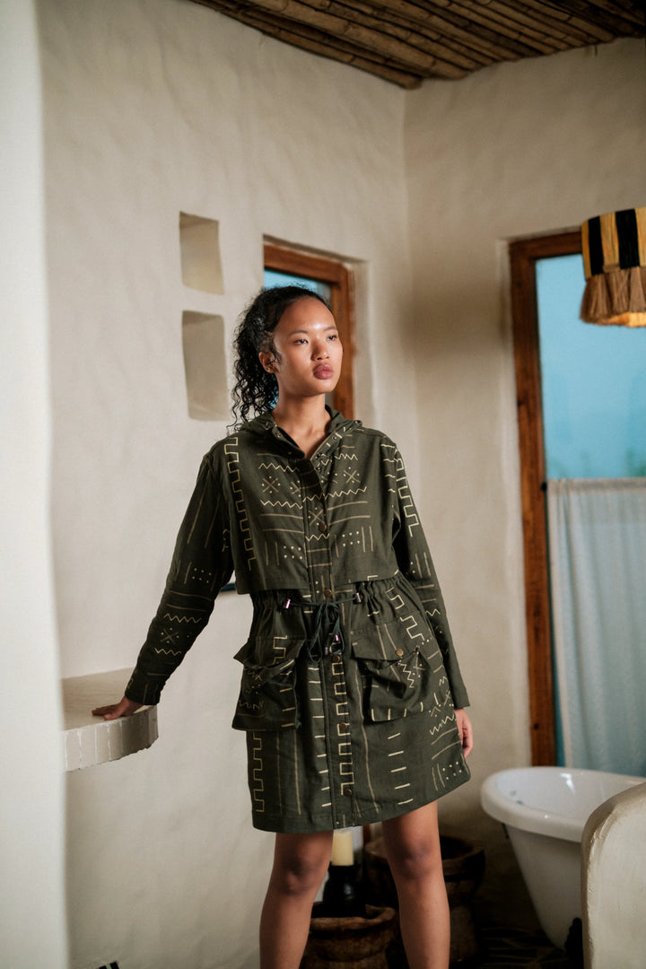 Bodrum utility jacket dress - Green