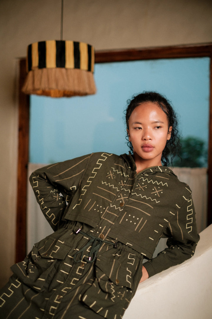 Bodrum utility jacket dress - Green