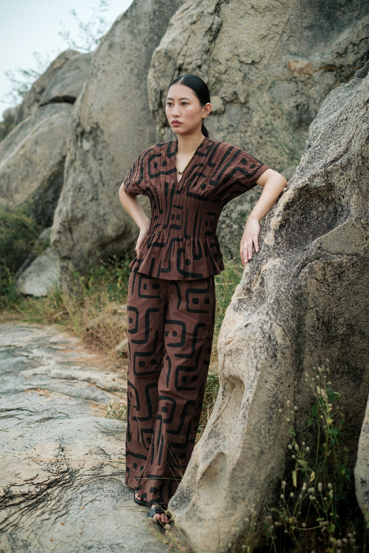 Meknes kimono top - Brown