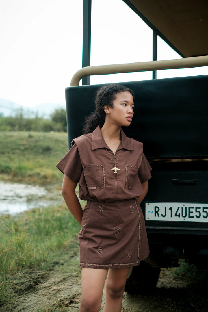 Corbett half sleeve emb shirt