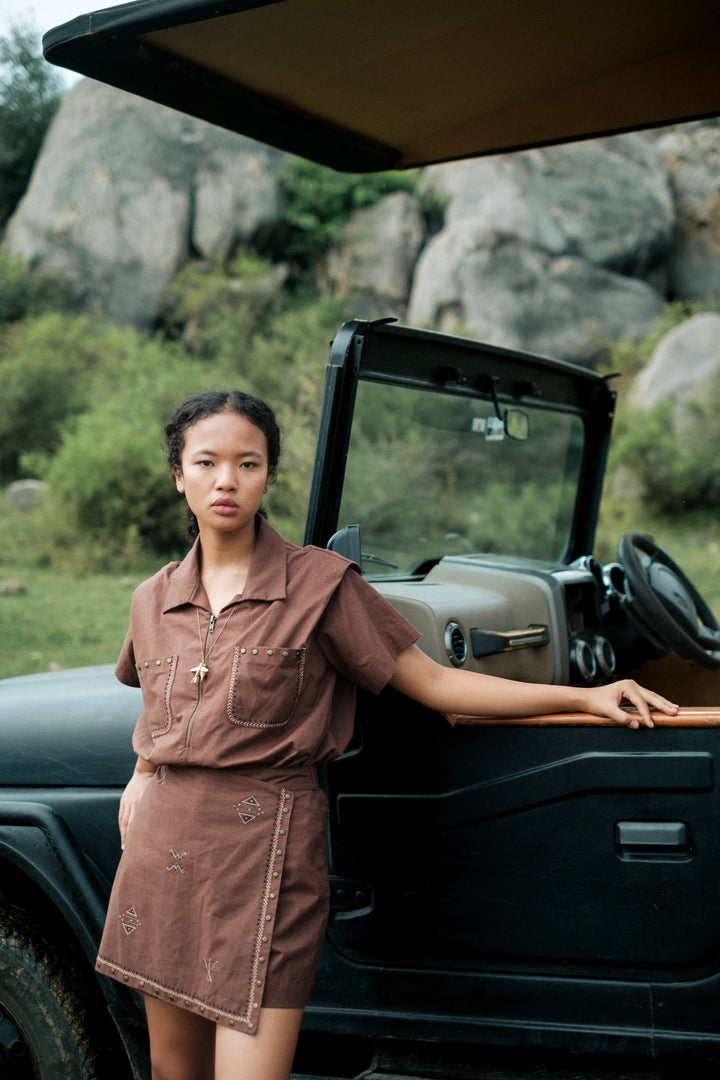 Corbett half sleeve emb shirt