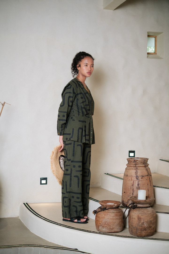 Izu peplum top - Green