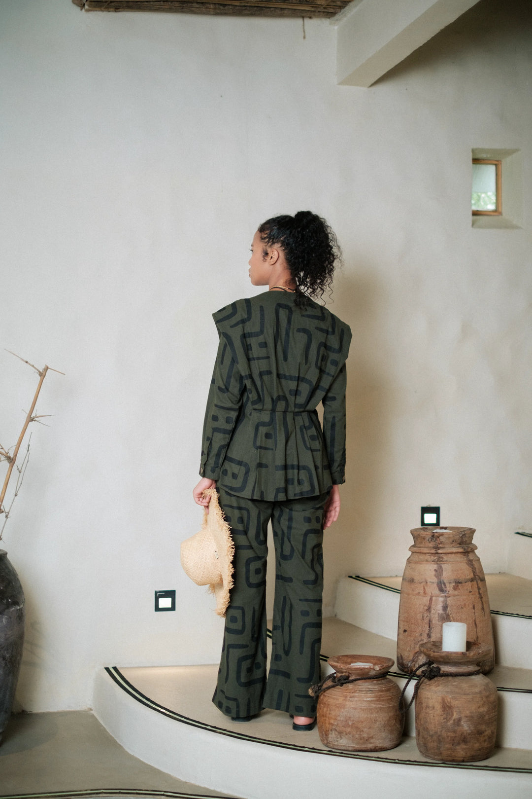 Izu peplum top - Green