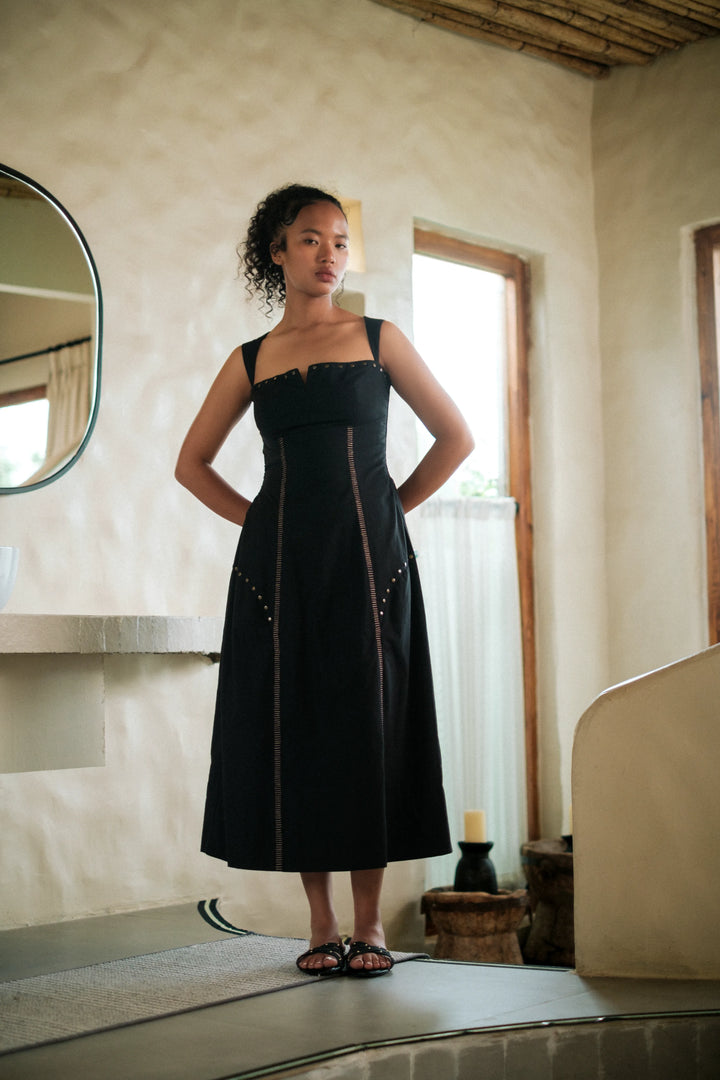 Kaza slip dress long - Black