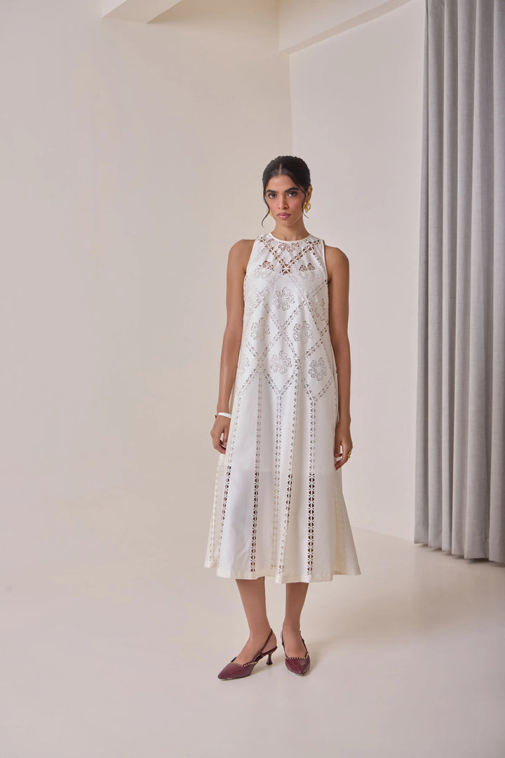 Pearl Cut-Work Midi