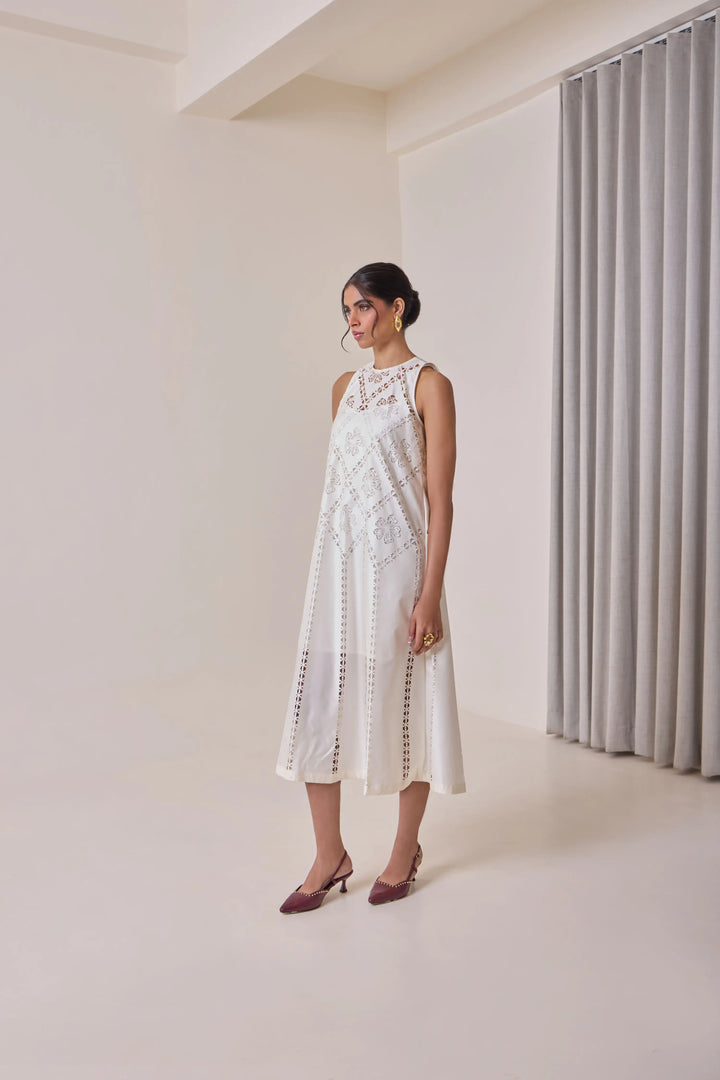 Pearl Cut-Work Midi