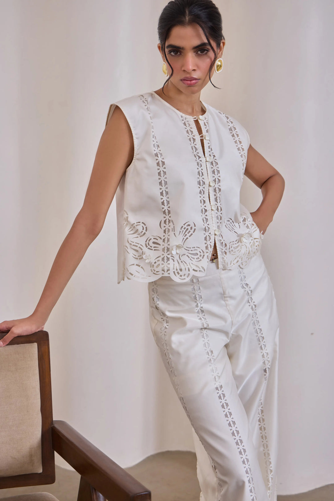 Pearl Cut-Work Jacket