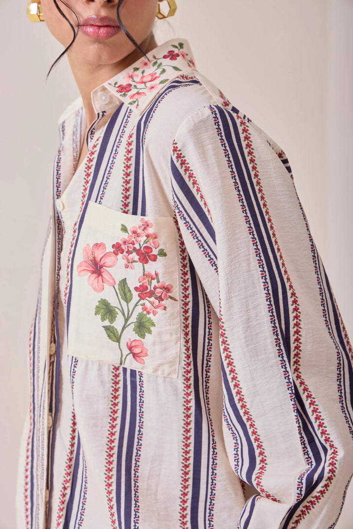 Creme Petal Pocket Shirt