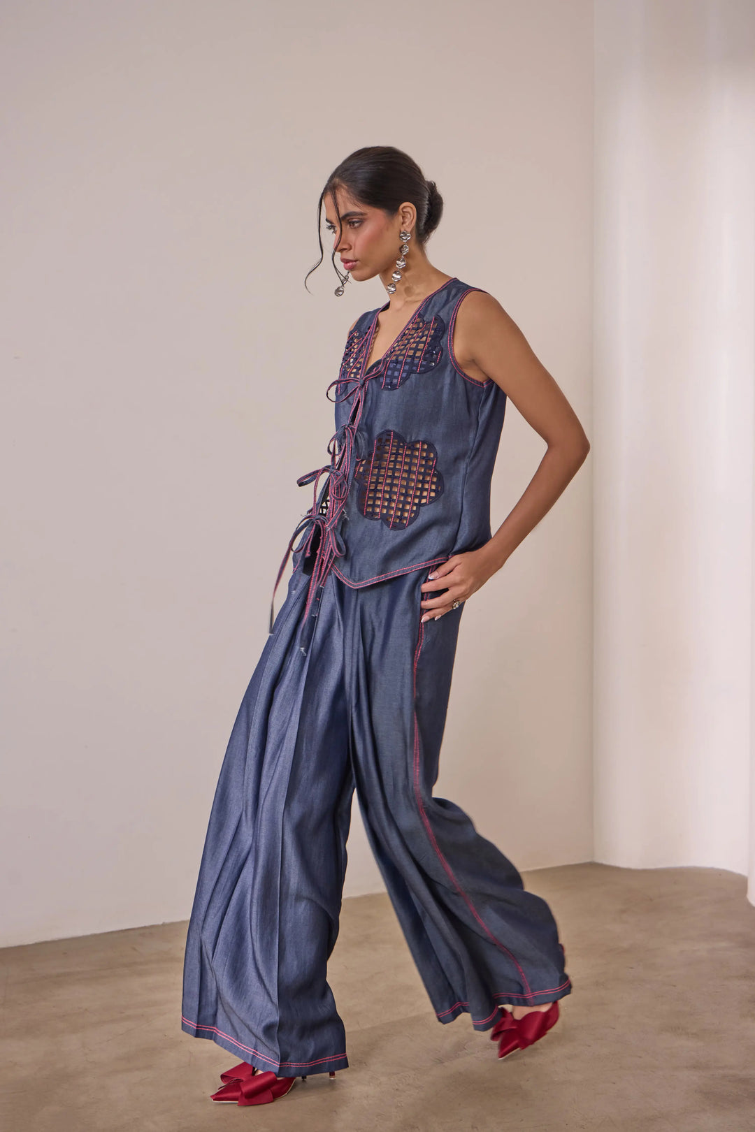 Denim Flared Pants