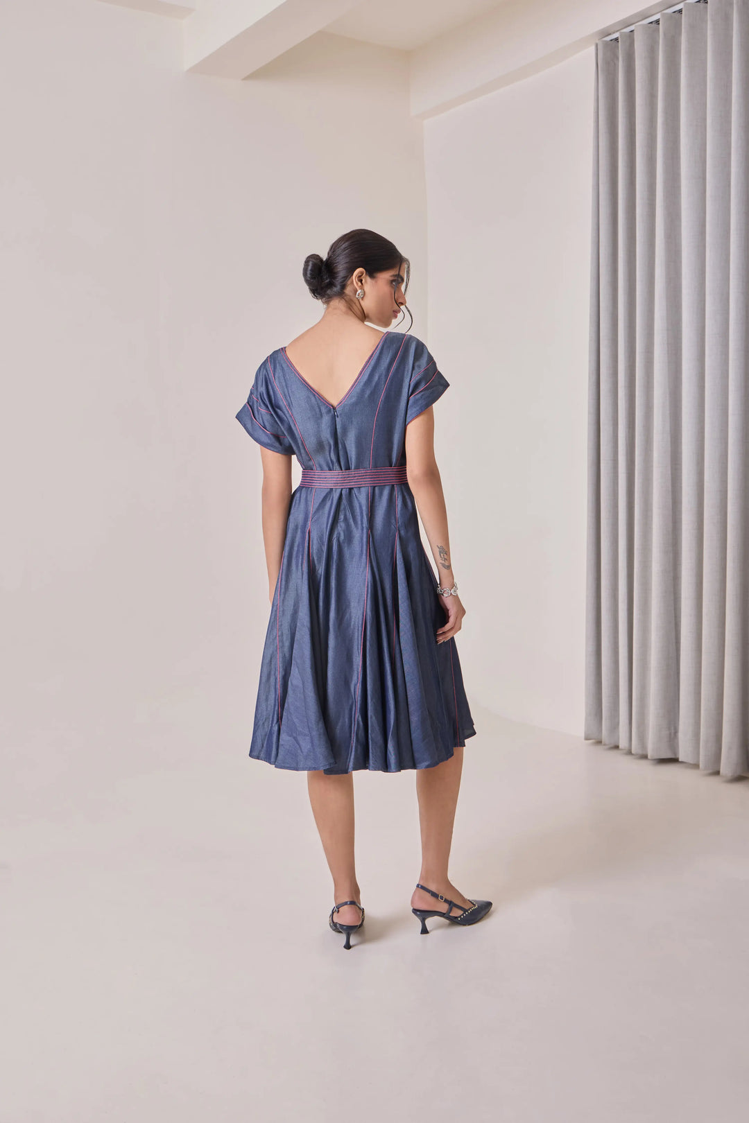 Pink Pop Denim Midi