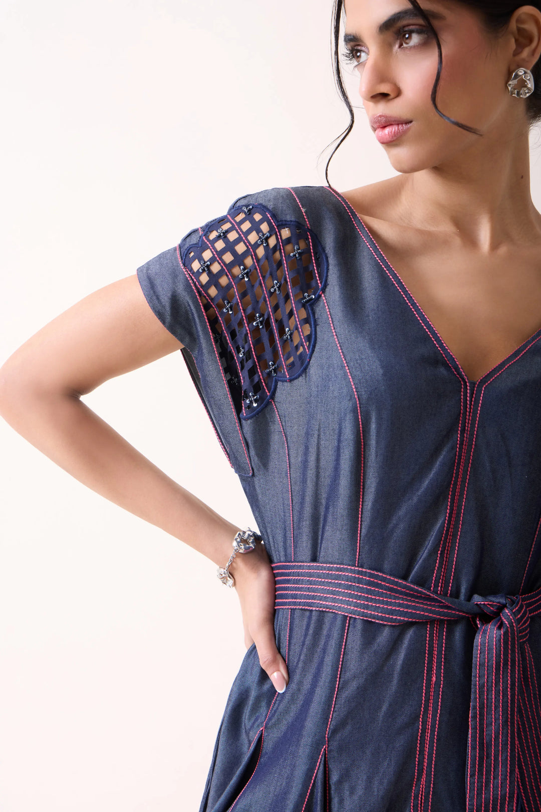 Pink Pop Denim Midi