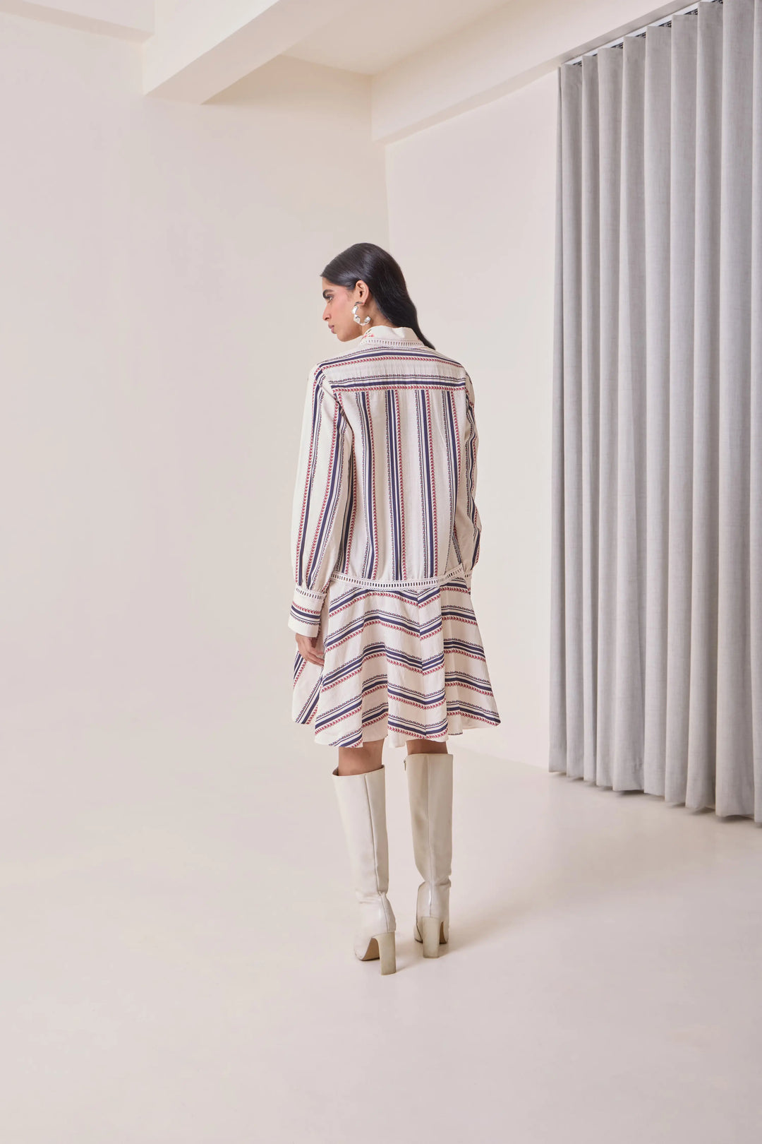 Creme Petal Shirt Dress