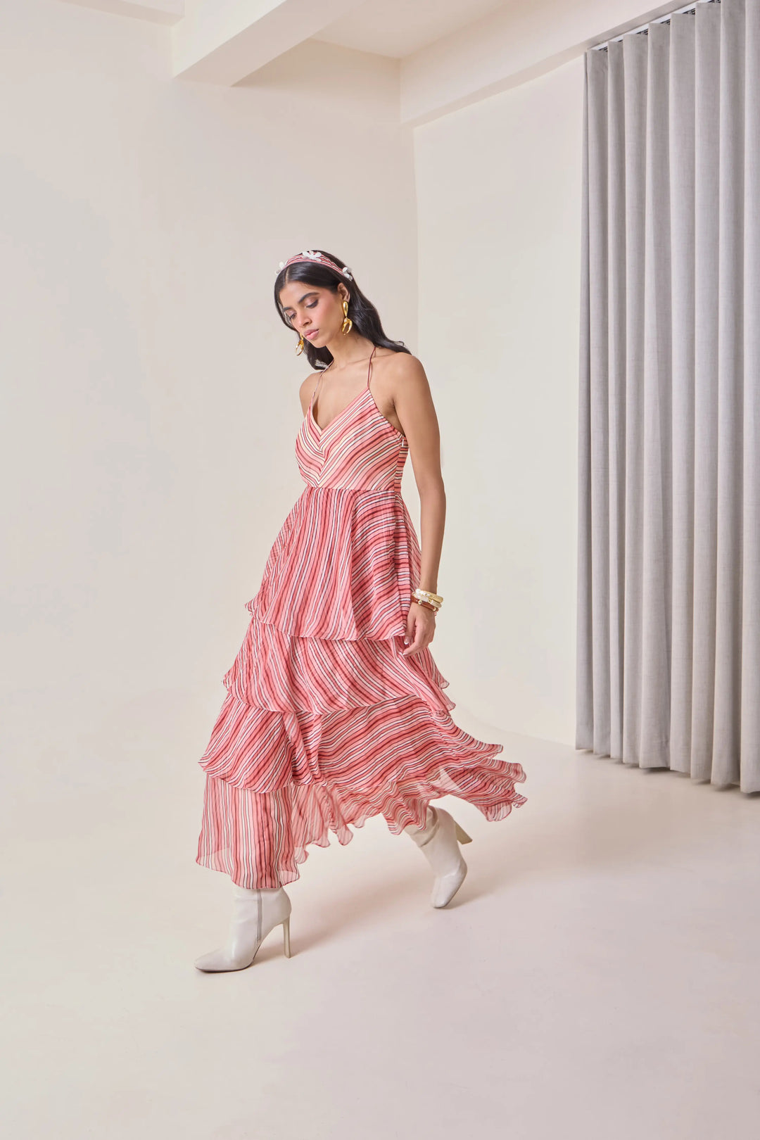 Plum Ruffled Maxi Dress