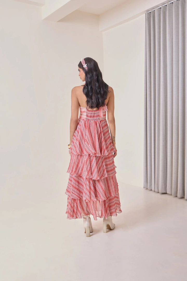 Plum Ruffled Maxi Dress