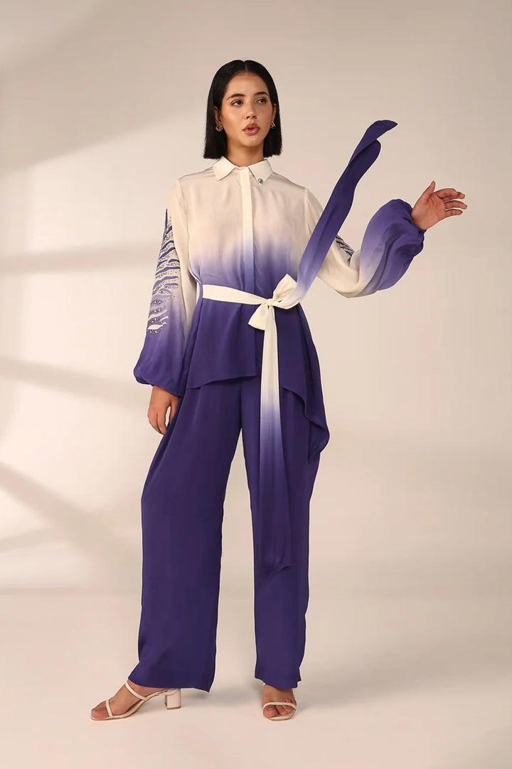 Sleeve Embroidered Co-ord Set