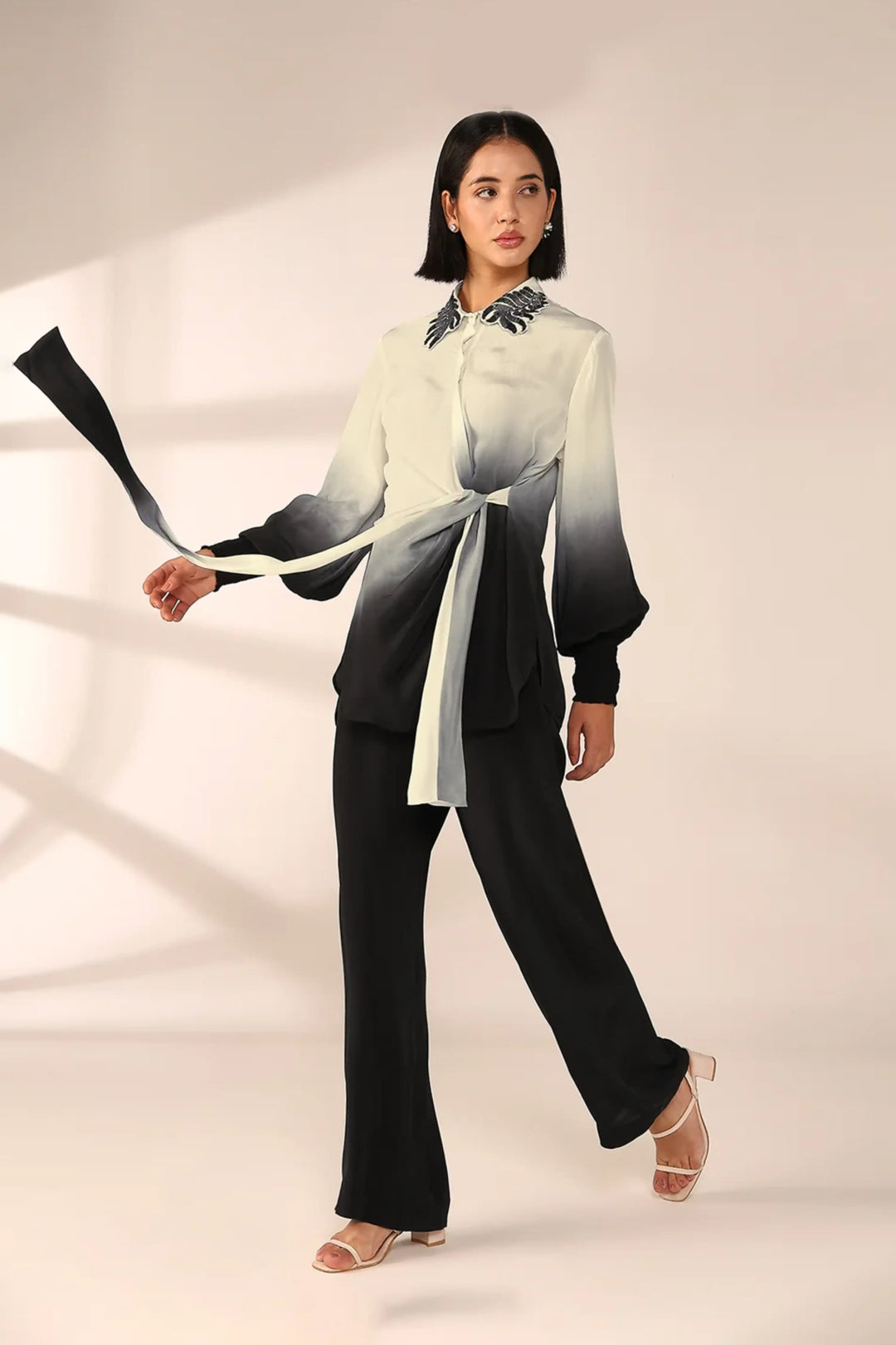 Tie up Coord Set - Charcoal