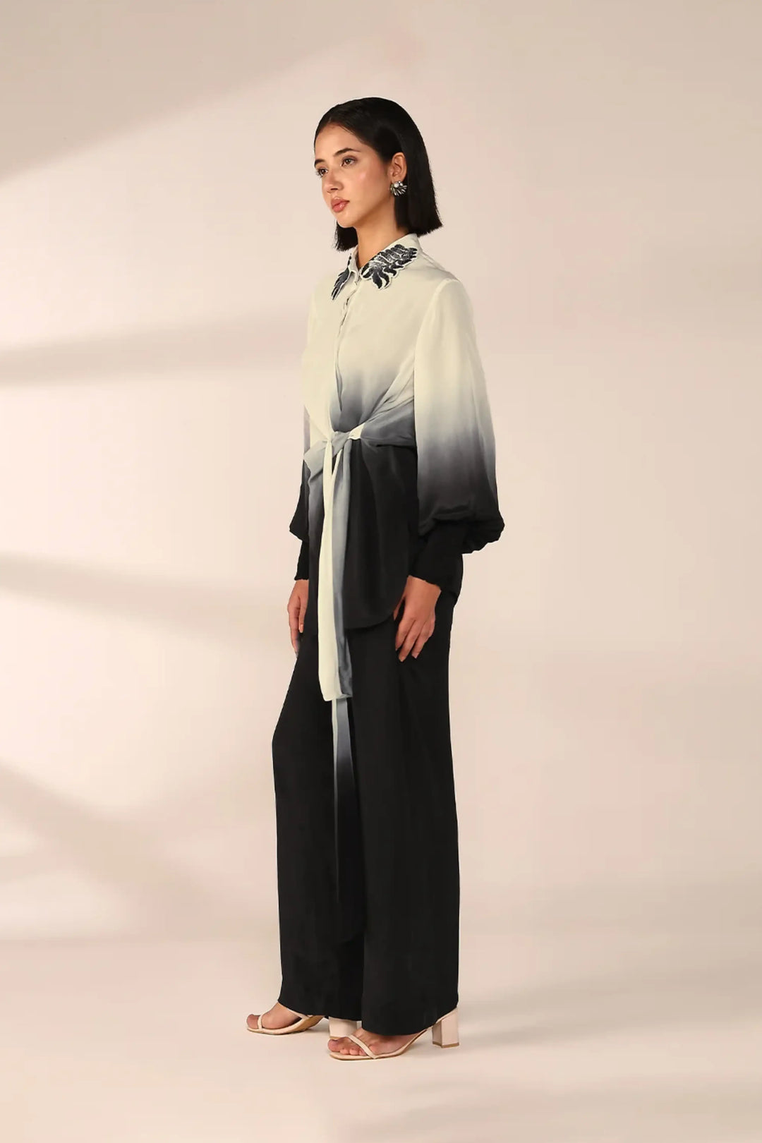 Tie up Coord Set - Charcoal