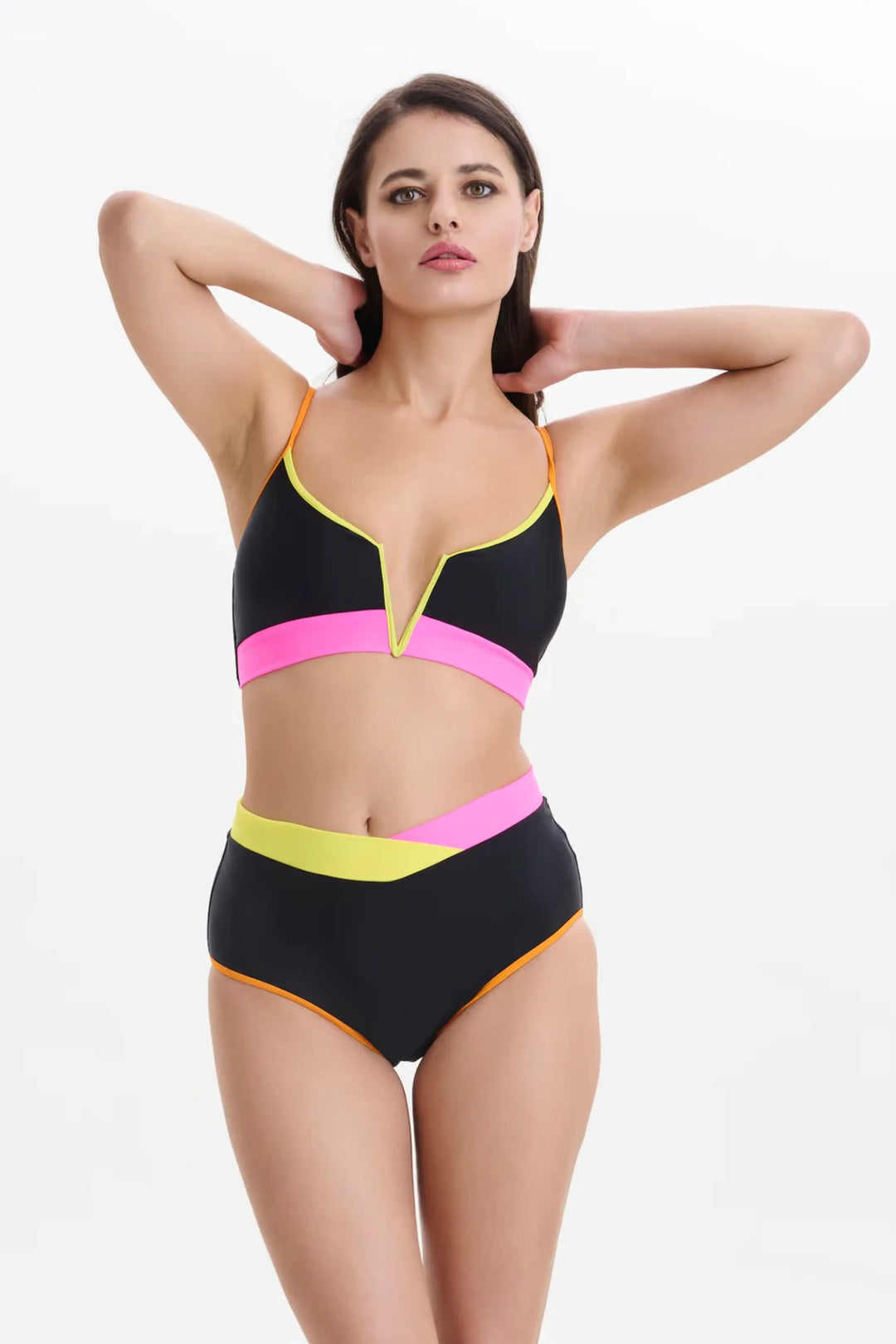 BLACK COLOR BLOCK BIKINI