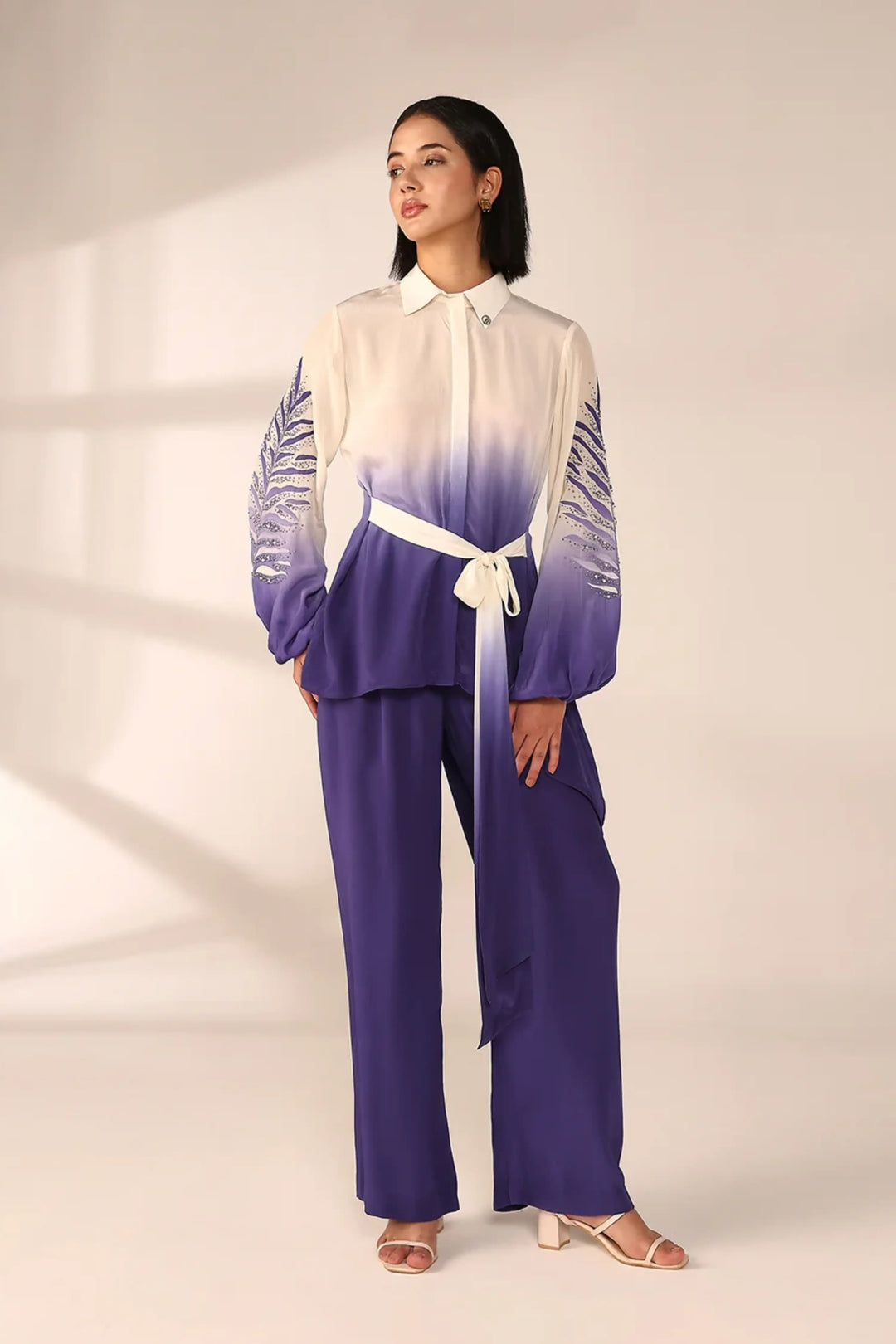 Sleeve Embroidered Co-ord Set