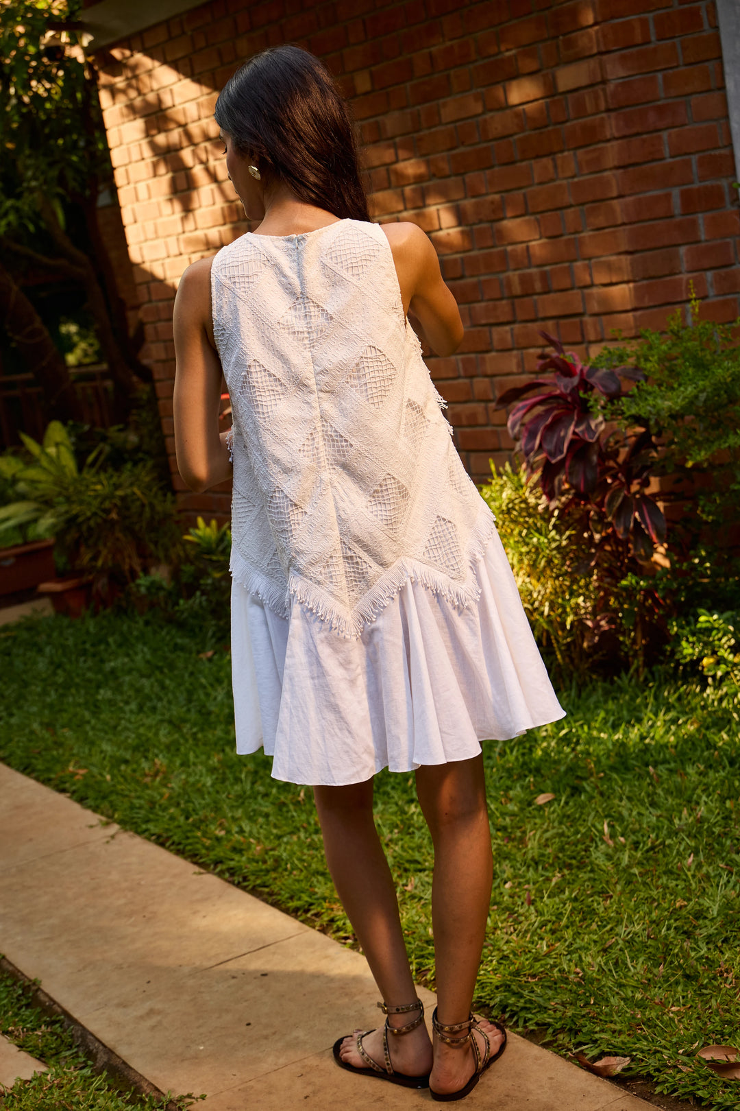 Ivory Lace Flare Shift