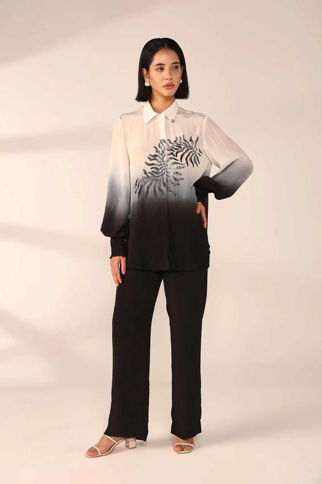 Centre Fern Co-ord Set - Charcoal
