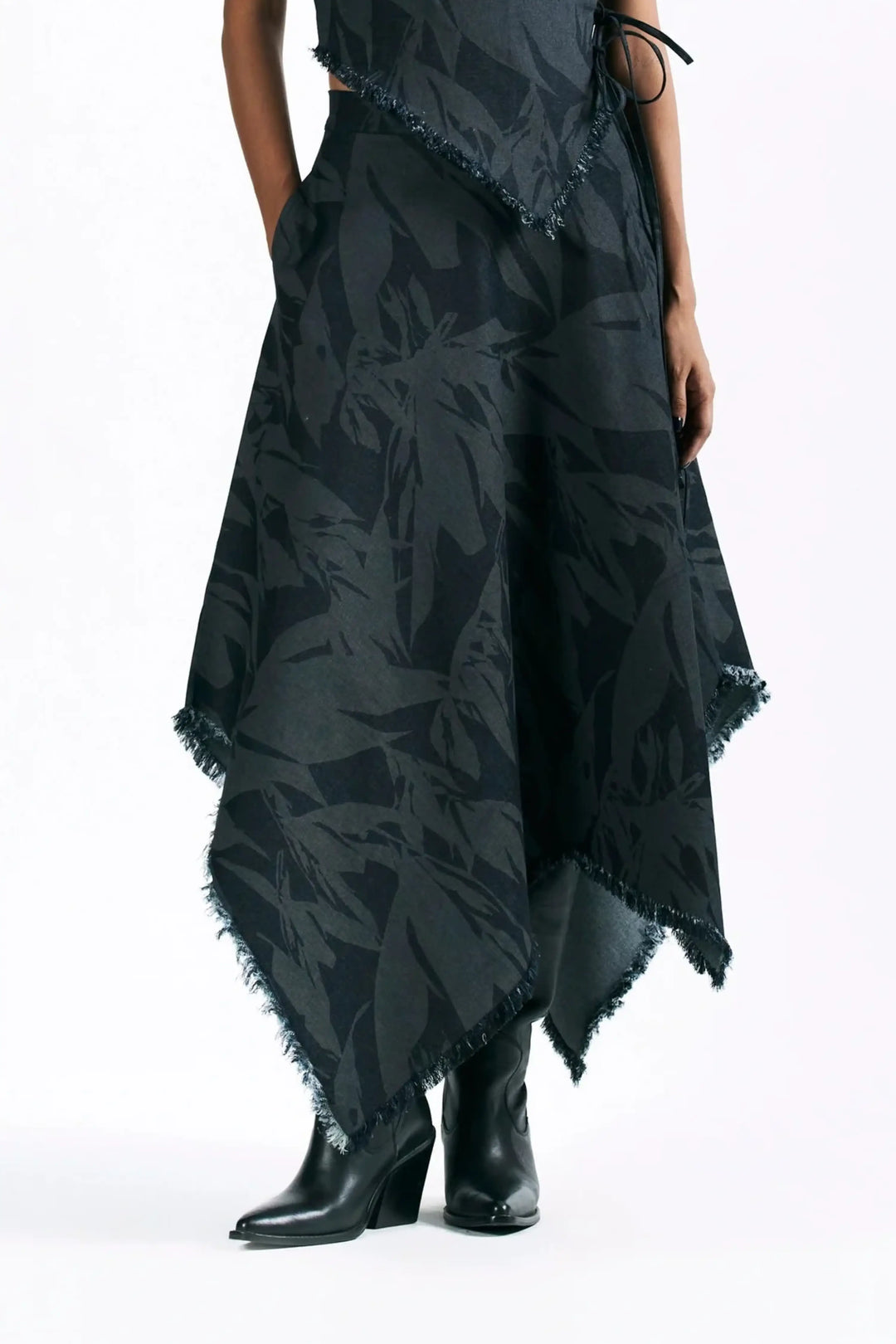 Etched Blossom Handkerchief Skirt