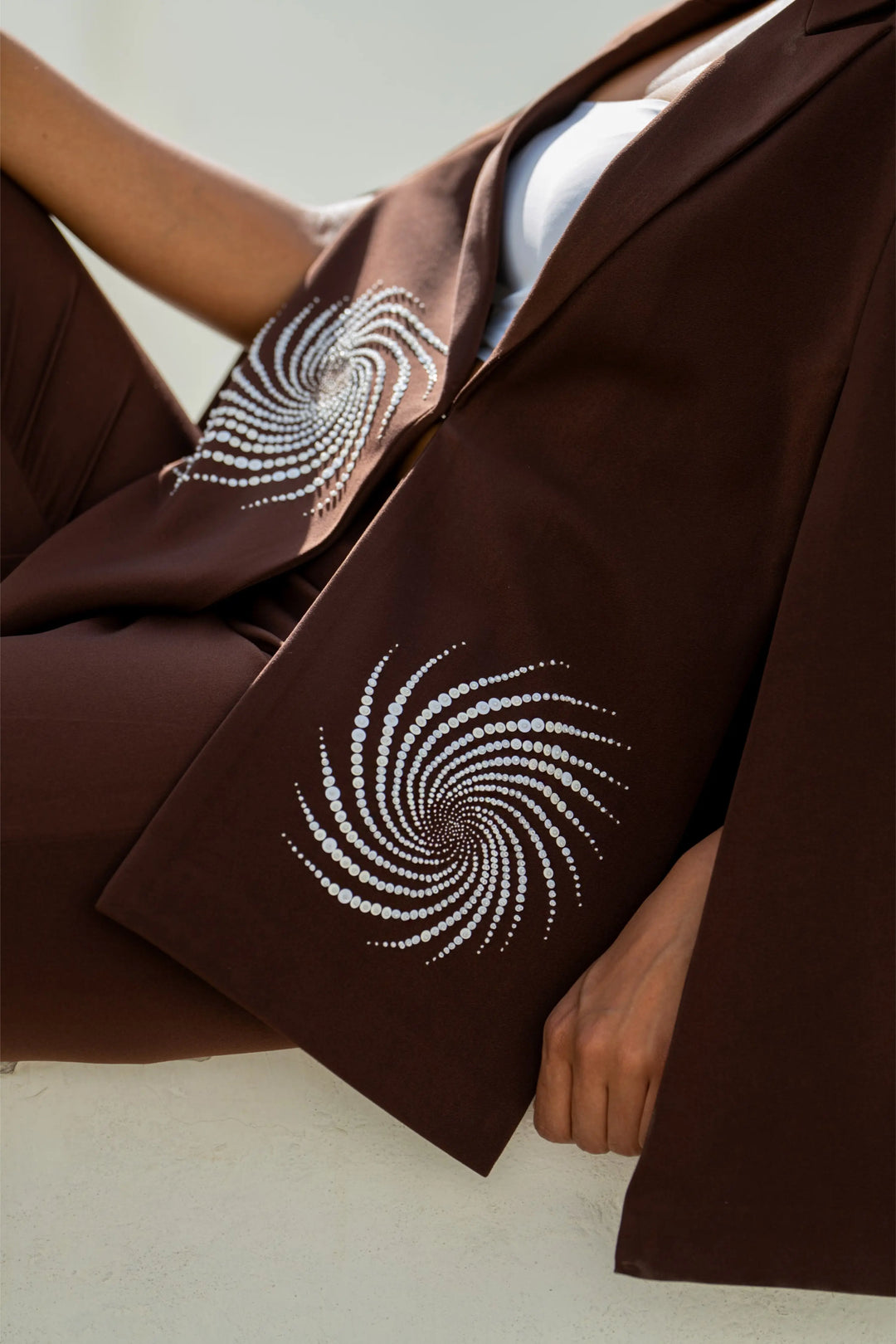 Brown Eclipse Spiral Cape Set
