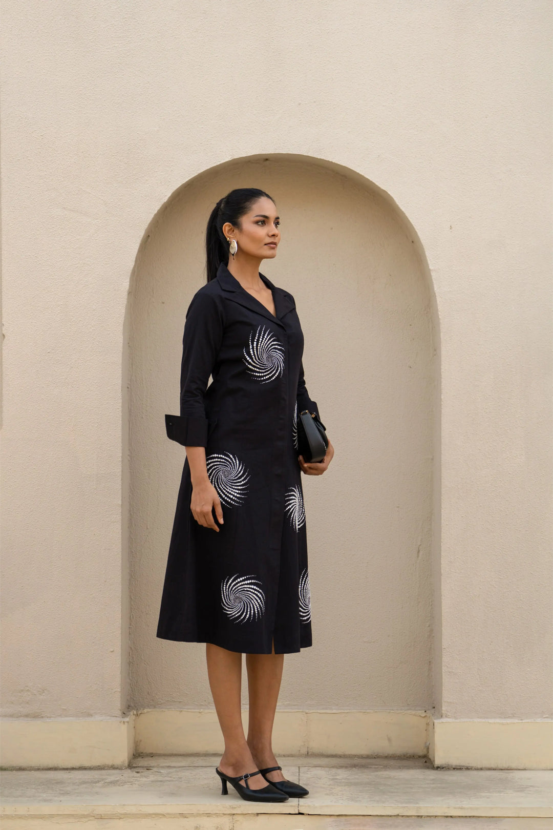 Celestial Spiral Noir Dress