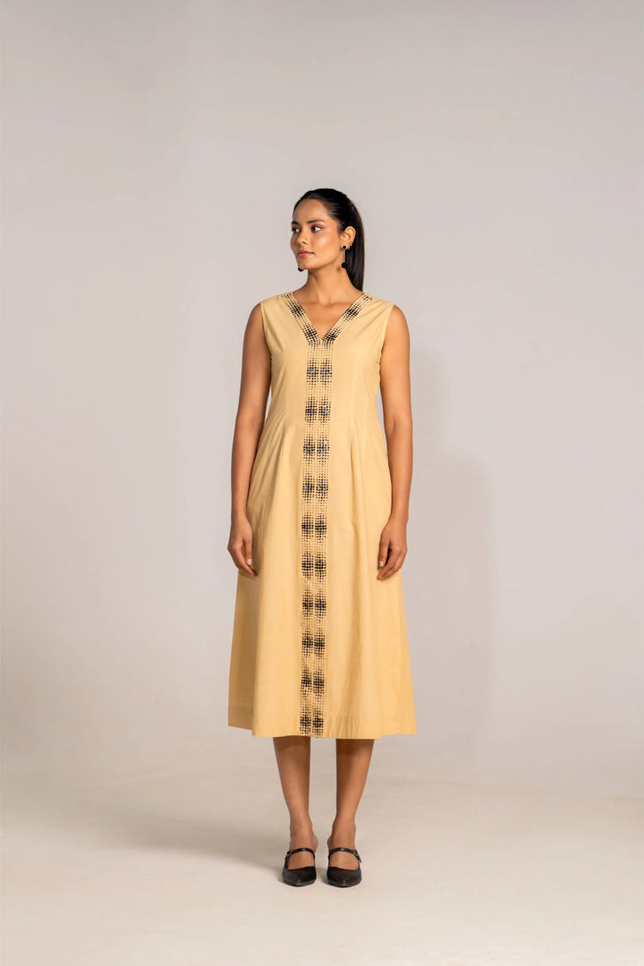 Golden Solstice Midi Dress
