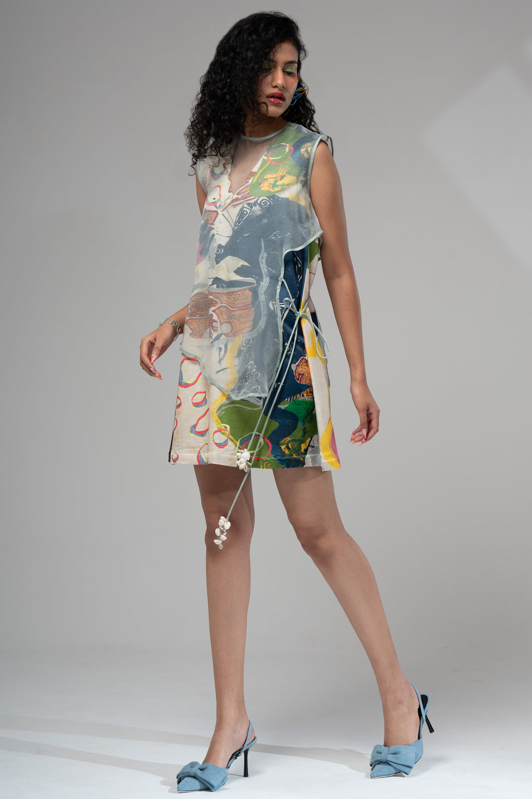 Milo Short Dress With Organza Bib