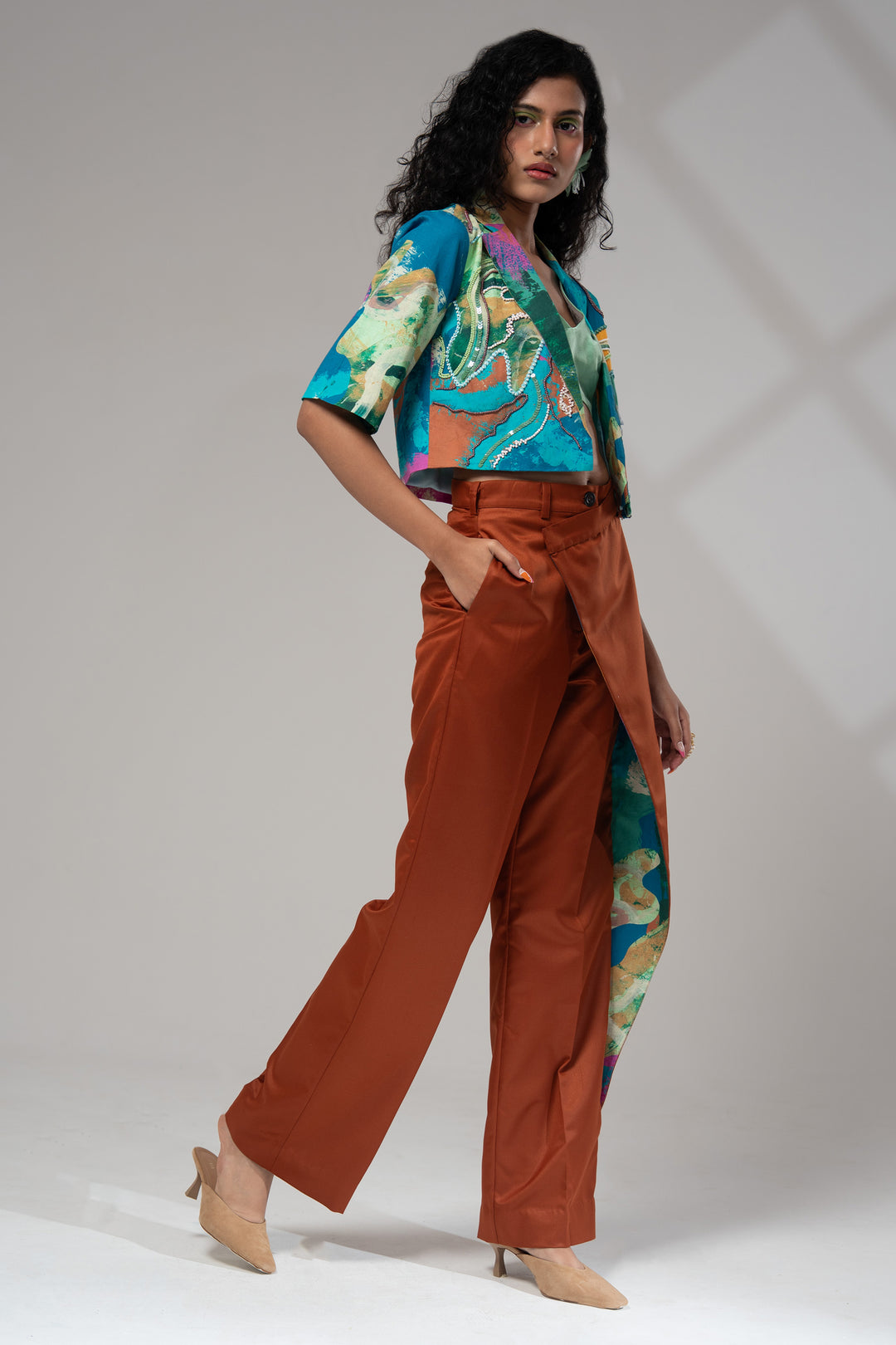 Bay Cropped Jacket Set w/ Bustier