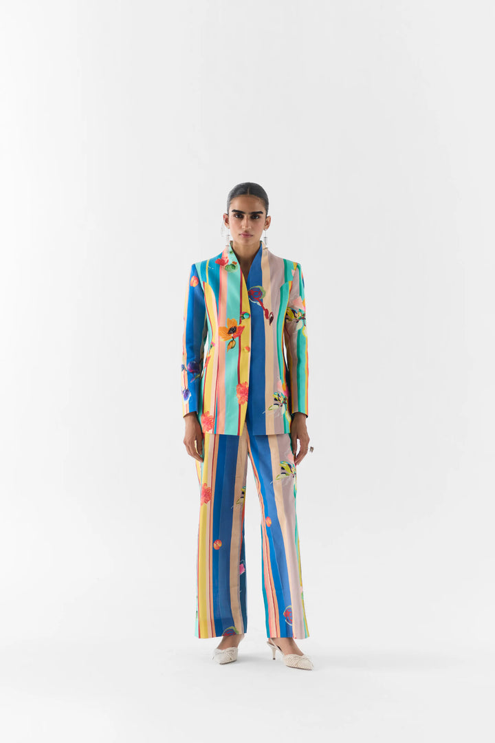 Blue Barcode Blazer & Pants