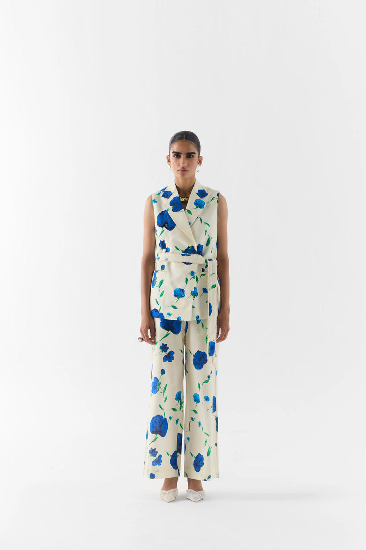 Moss Rose Sleeveless Blazer & Pants