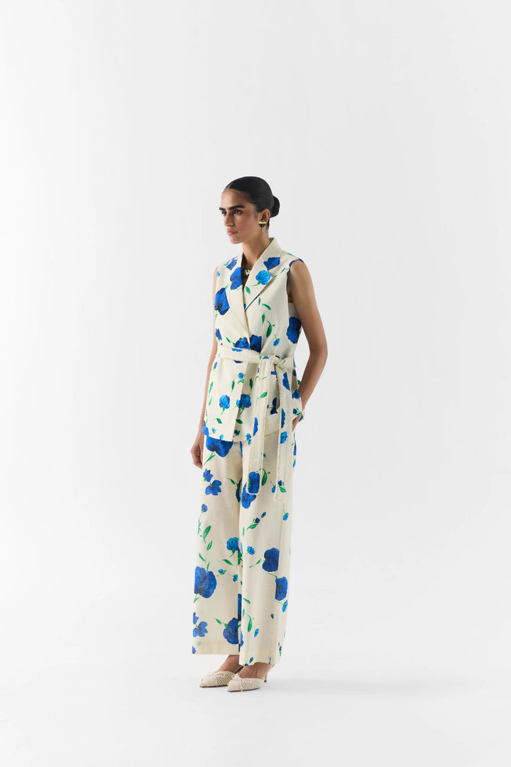 Moss Rose Sleeveless Blazer & Pants