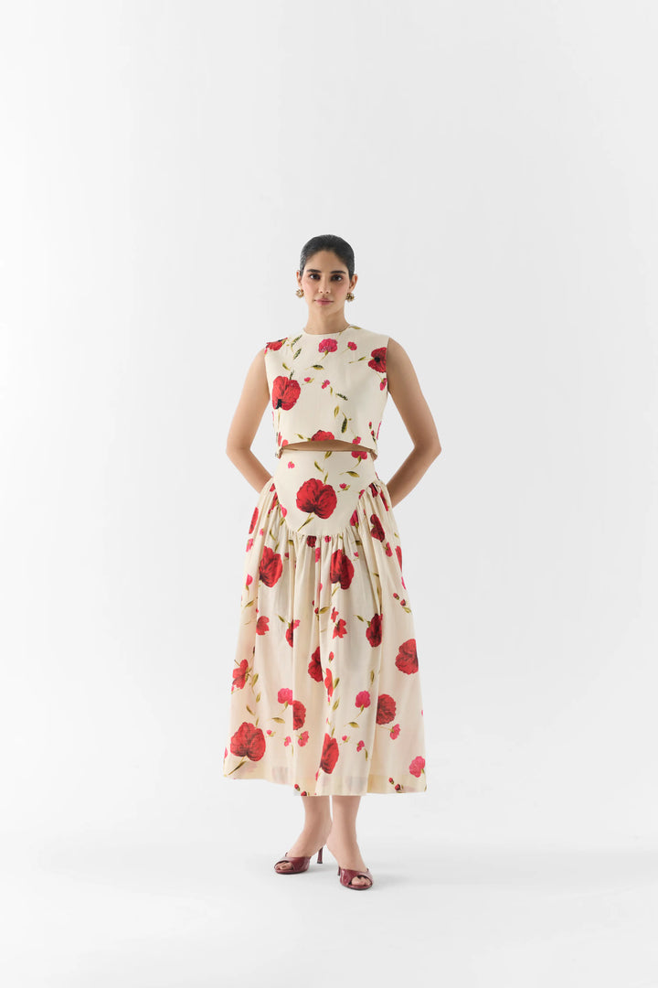 Sisley Rose Crop Top & Skirt