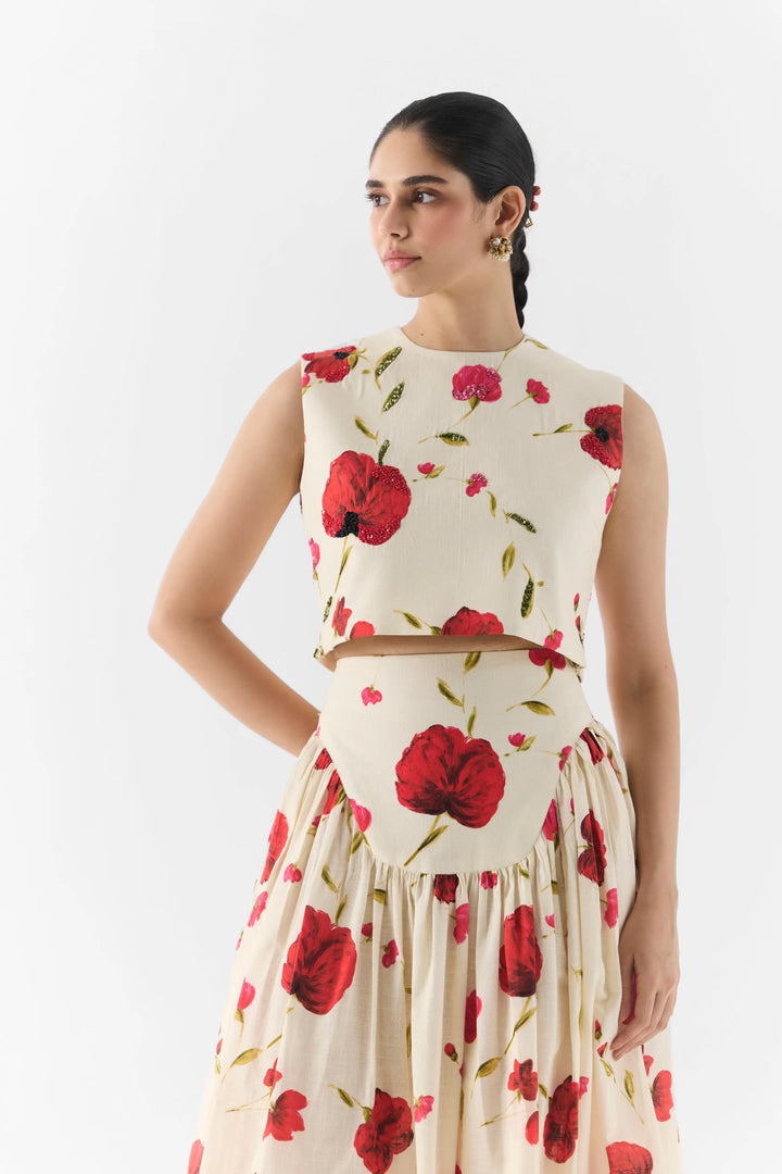 Sisley Rose Crop Top & Skirt