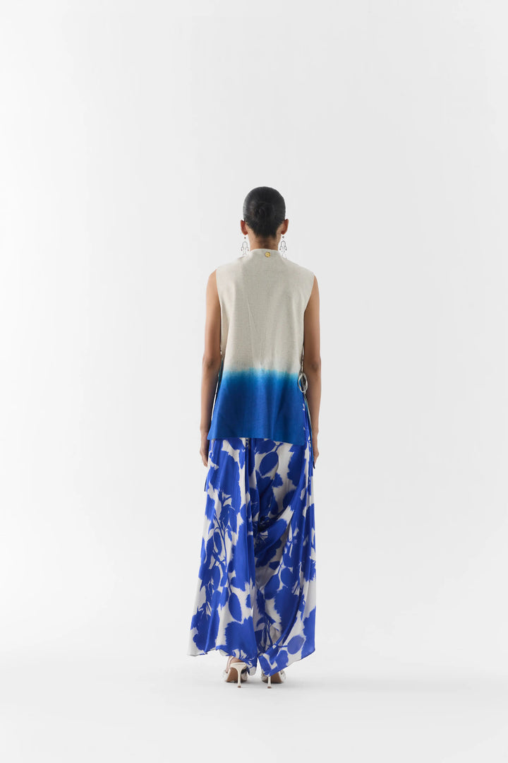 Blue Ink Vest & Knot Skirt