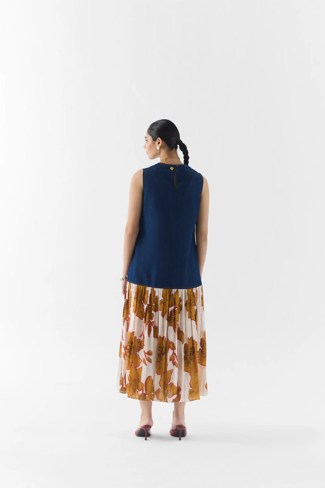 Elara Denim A-Line Dress