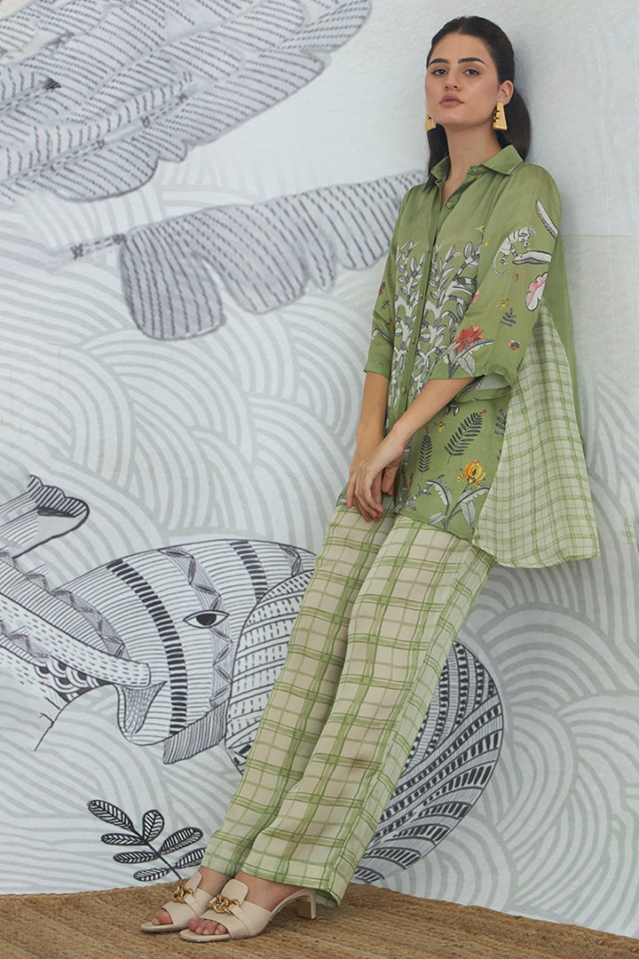 ASYMMETRICAL SHIRT WITH PANT