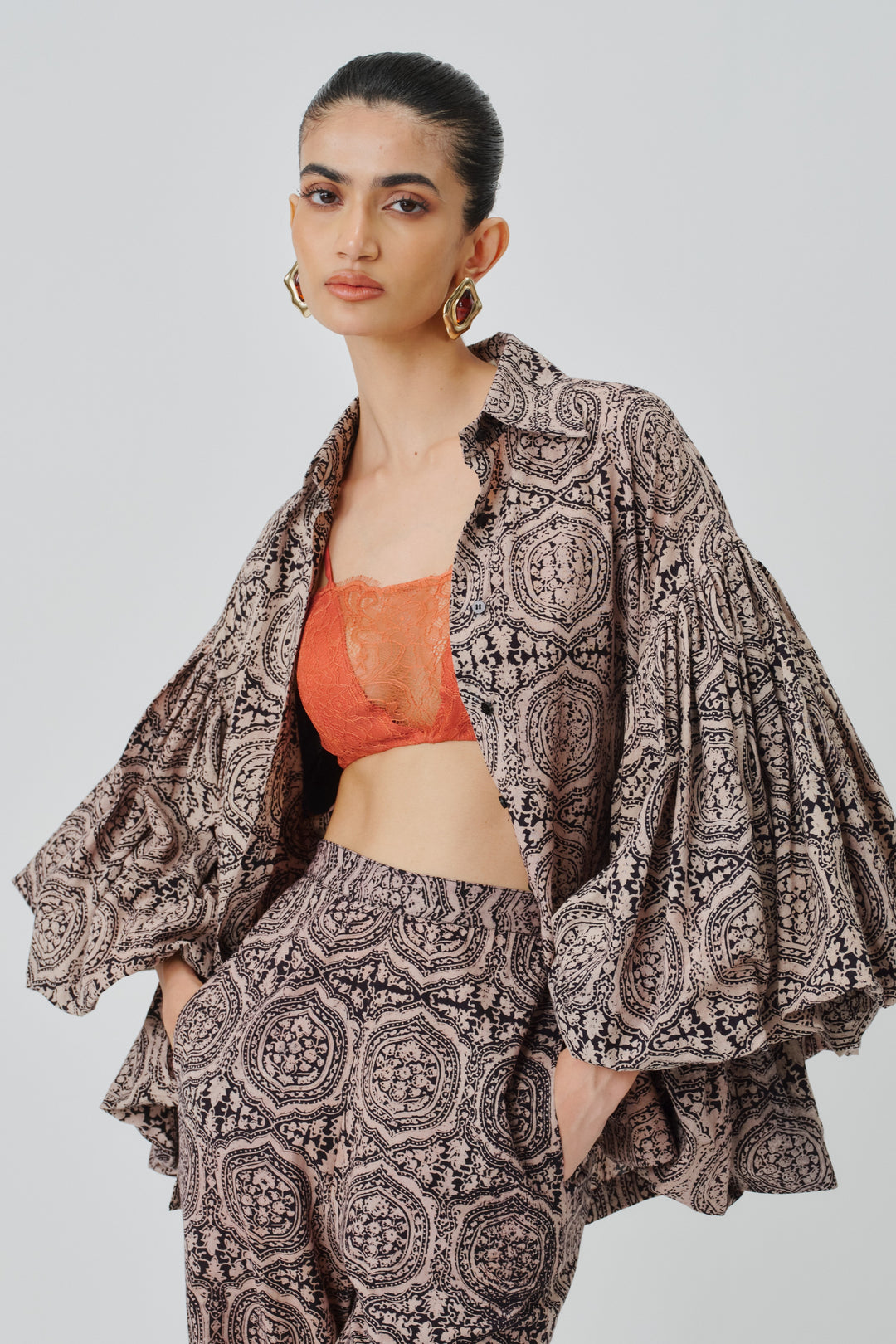 Salmon lace bralette