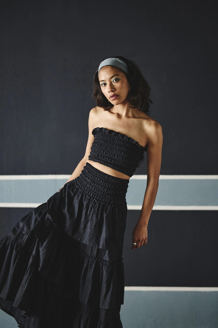 Elsa Smocking Co-ord Set - Navy Blue